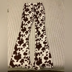 Brown cow flare pants